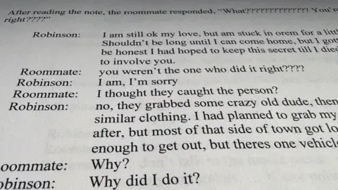Full Text Log Involving Charlie Kirk Accused and Co-resident